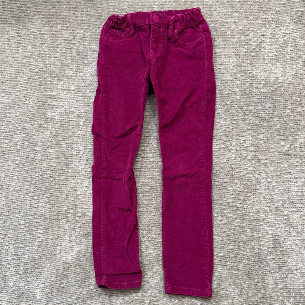 GapKids Girls Magenta Corduroy Pants Size 7 Adjustable Waist
